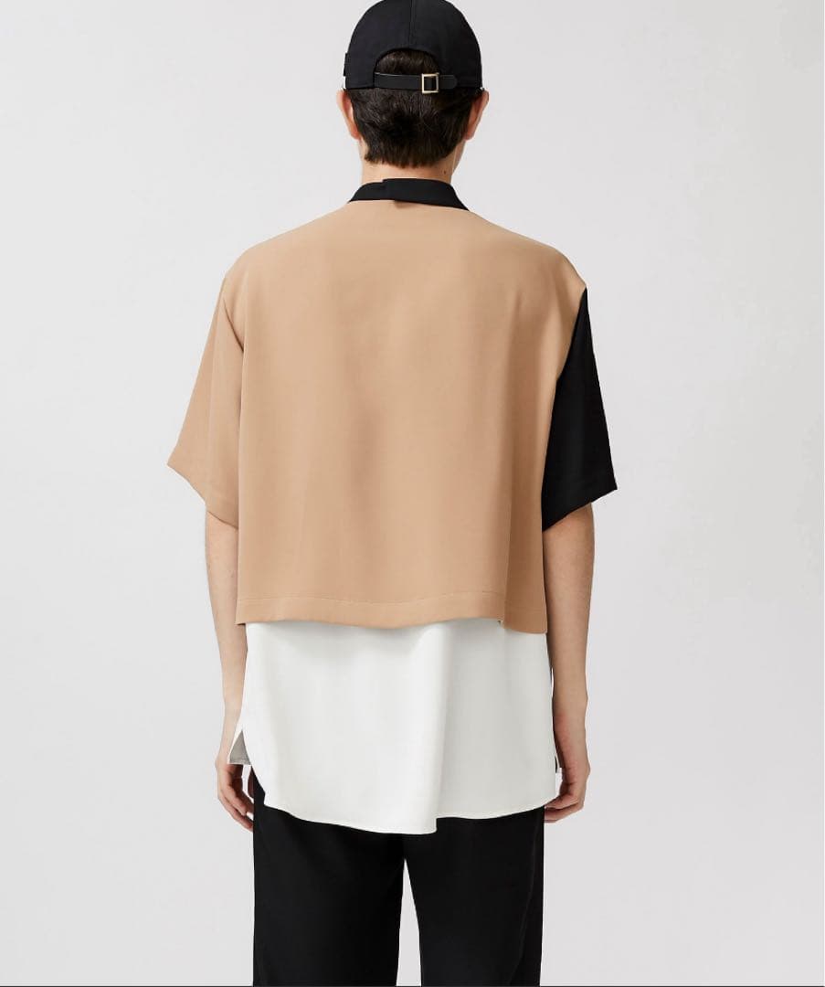 【CULLNI】LAYERED ASYMMETRY S/S SH ベージュ S