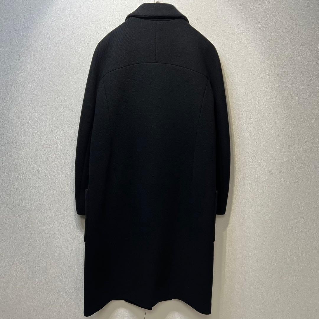 希少 美品 JIL SANDER ウール シルク デザイン チェスターコート