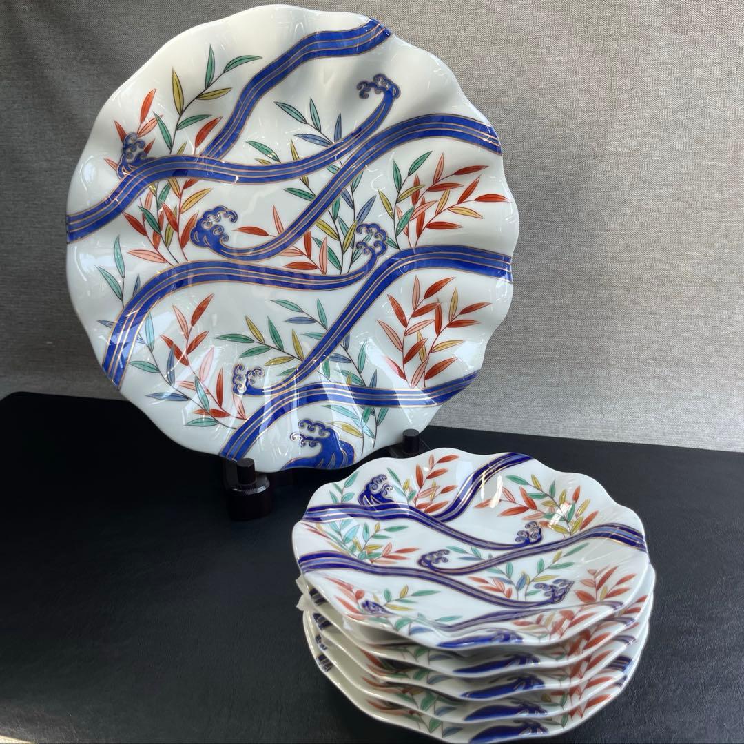 弥左エ門　大皿１枚　銘々皿５枚　弥左衛門