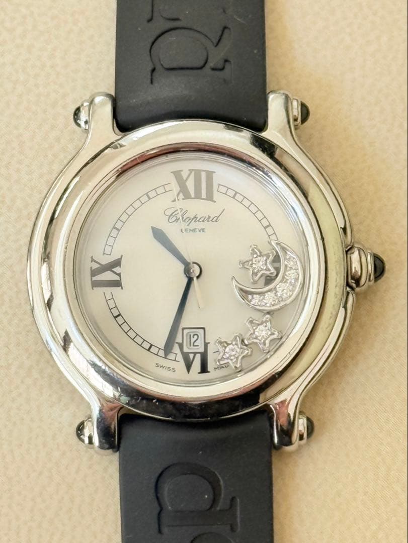 ショパール ハッピースポーツ ムーンスター クォーツ《OH ベルト交換済み》