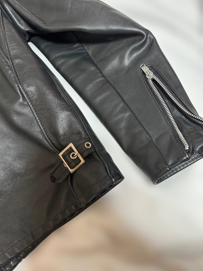 schott★ショット 2way ボアライナー付　黒革シングルライダース 38