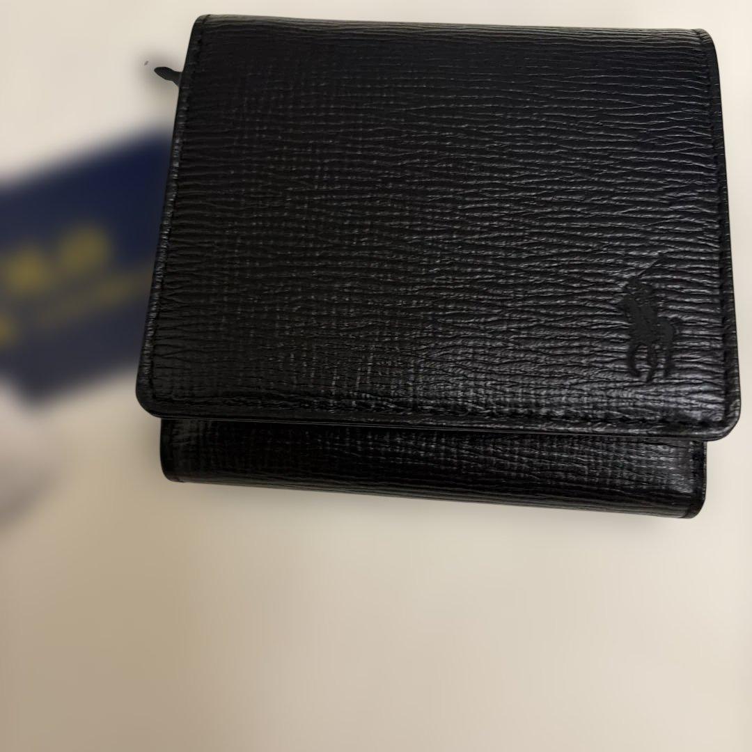 ポロ・ラルフ・ローレン ブラック二つ折り財布　　財布　黒