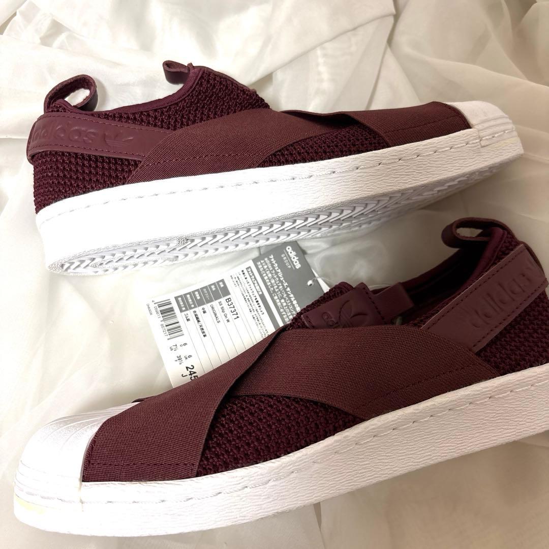 新品タグ付き！24.5センチadidas SS Slip OnWバーガンディ