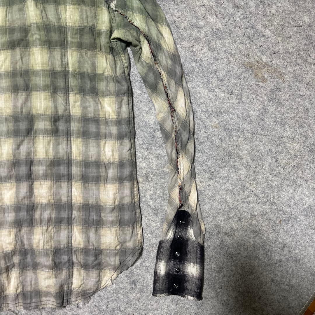 LGB フード付きチェックネルシャツ