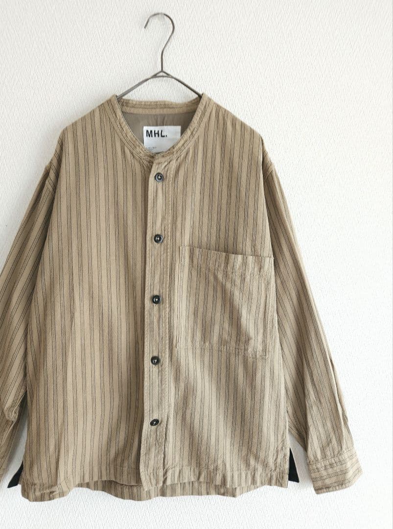 ◇ねこ様◇MARGARET HOWELL　MHL 　ノーカラー　シャツ