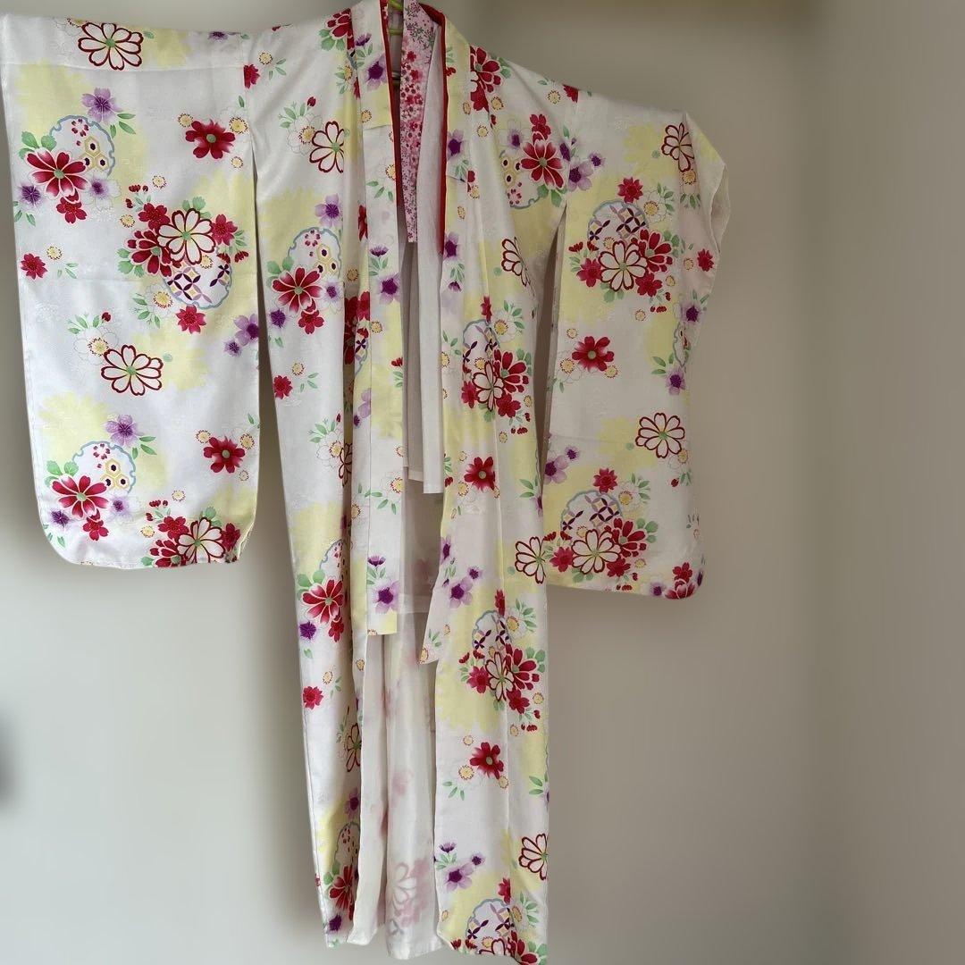 七五三7歳 女の子 お着物セット ホワイト希少