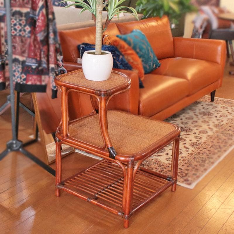 コーナーラック ラタン 籐家具 ナチュラルスタイル 棚 お洒落 214-1345