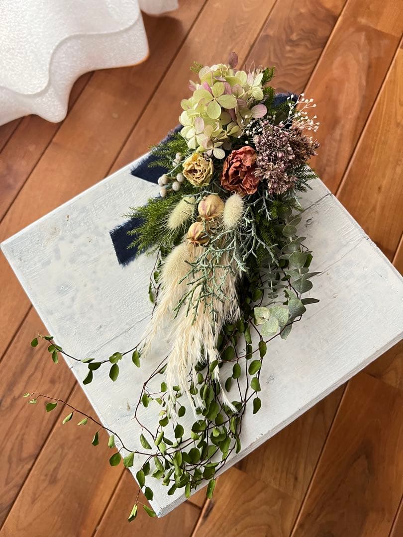 ナチュラルスワッグ　薔薇　ワイヤープランツ　ドライフラワー　スワッグ