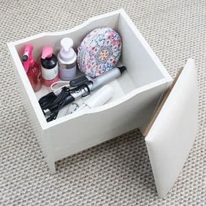 シンプル ドレッサーセット/化粧台・スツールセット 【木目ホワイト】 幅50cm