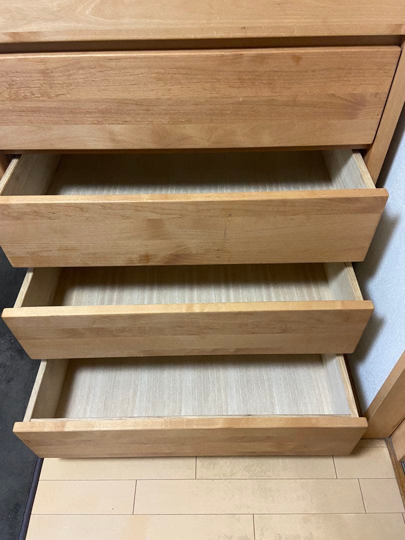 大川家具 チェスト 収納 6段 タンス ハイチェスト 幅80 日本製