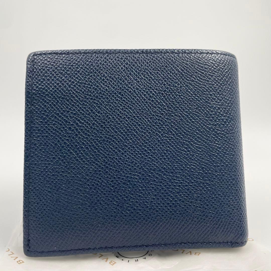 【✨美品 付属品付】 ブルガリ マン 折り財布 ビーゼロワン RFID ネイビー