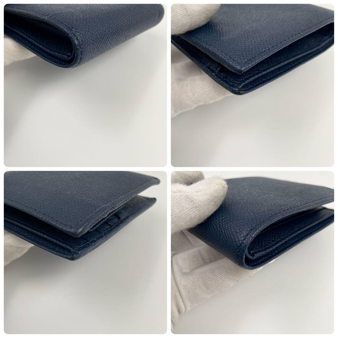 【✨美品 付属品付】 ブルガリ マン 折り財布 ビーゼロワン RFID ネイビー