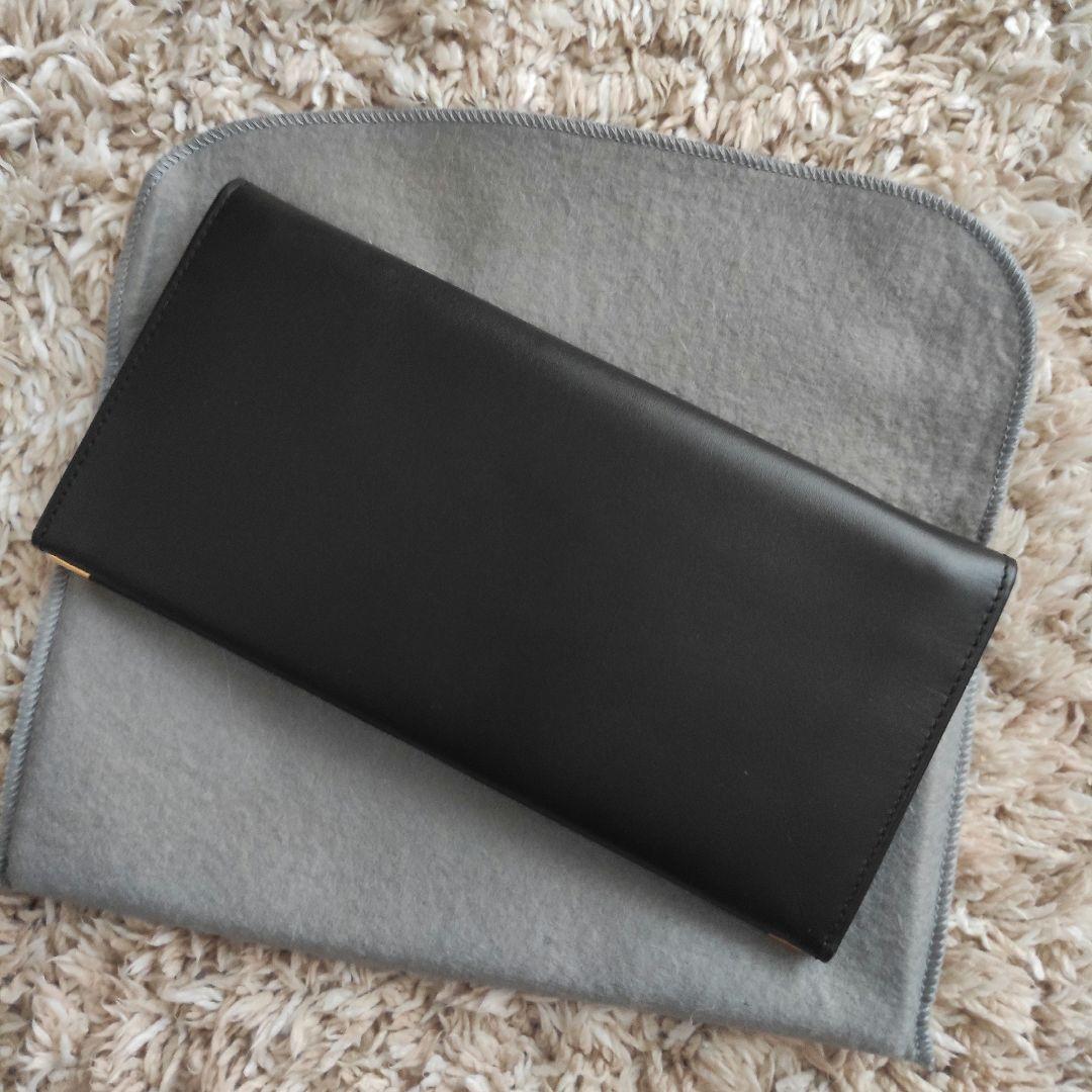 Dunhill 黒いレザー長財布 カードポケット付き