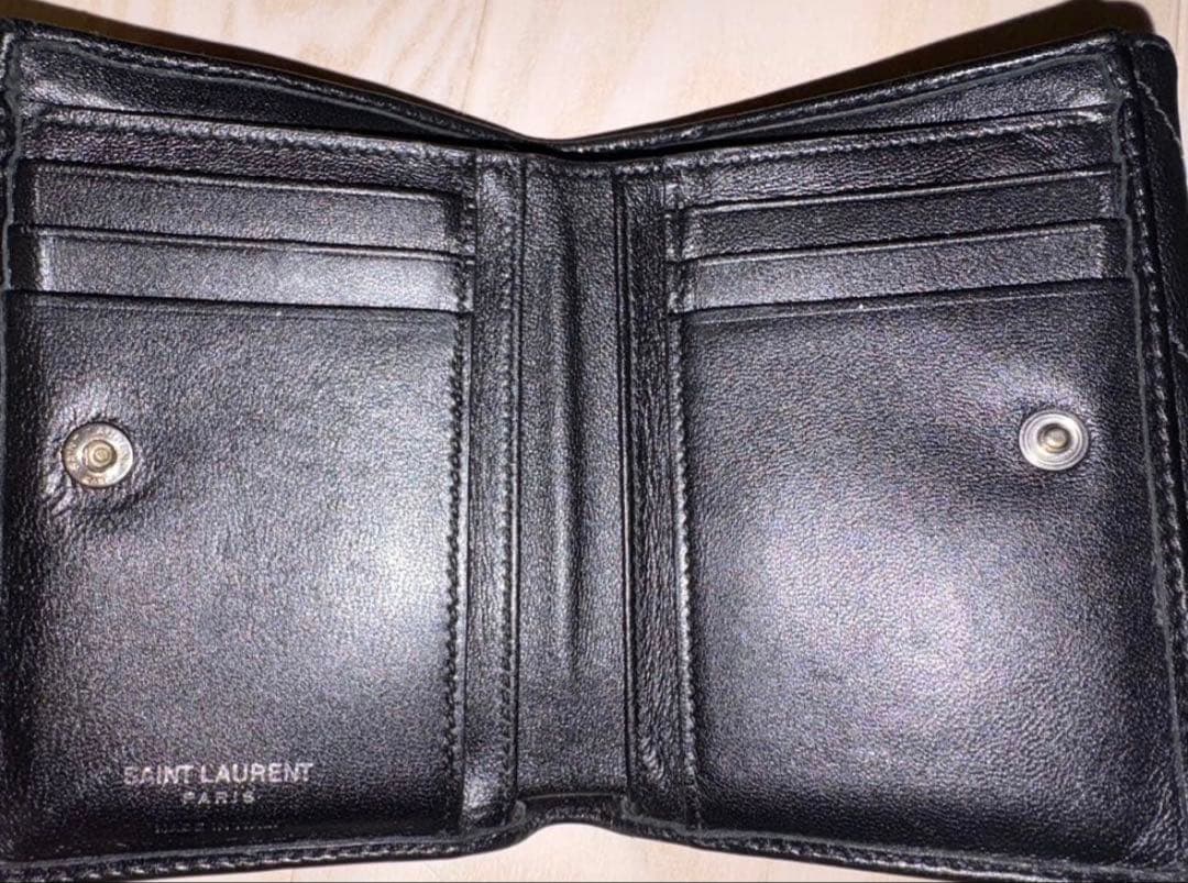 【正規店購入】SAINT LAURENT ブラック 二つ折り財布サンローラン
