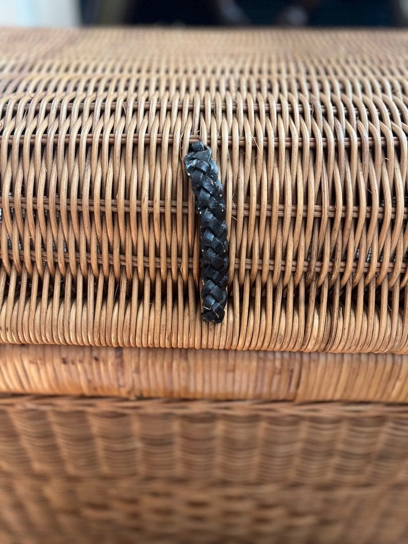 籐 ラタン 蓋付き カゴ バスケット リネン入れ 特大