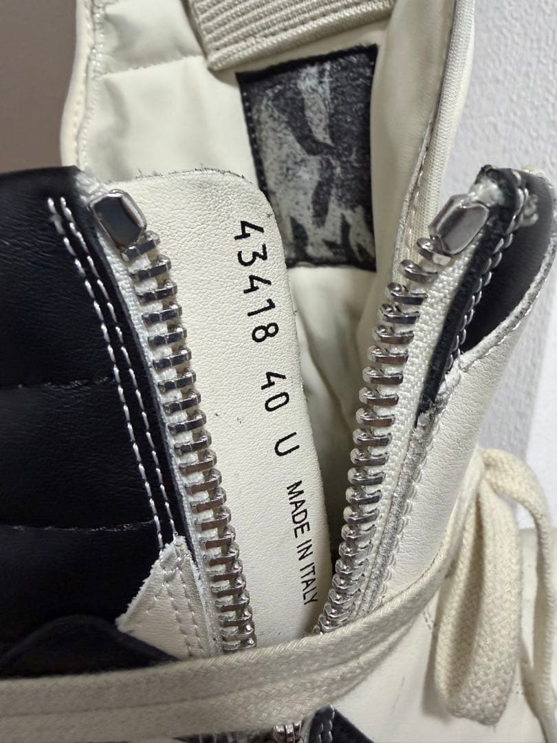 靴 Rick Owens geobasket milk black 40