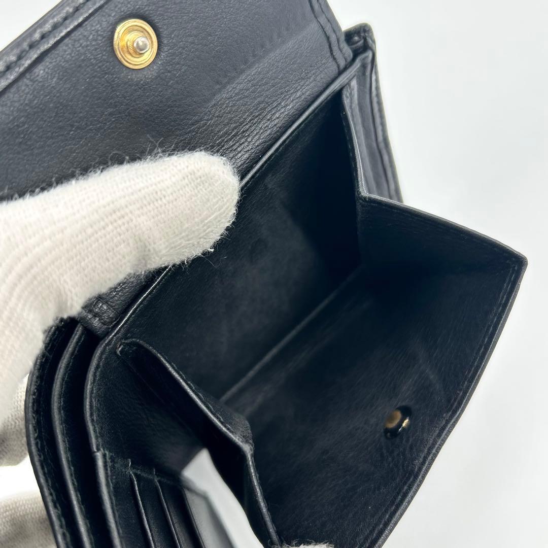 ロエベ 折り財布 アナグラム ロゴ レザー ブラック メンズ