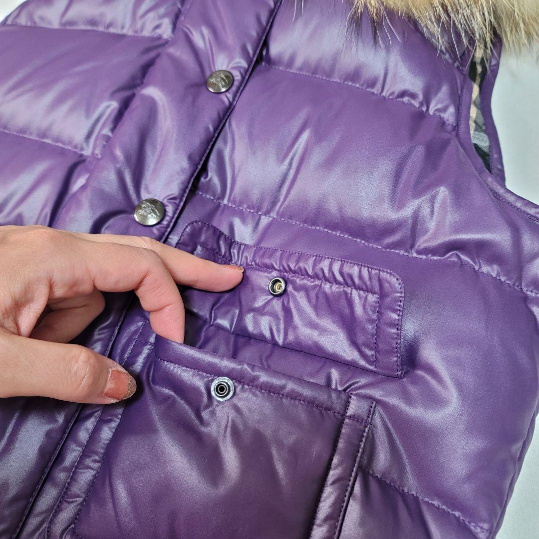 極美品☆BURBERRYバーバリーブルーレーベルノバチェック ダウンベスト