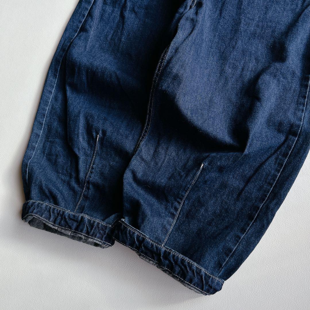 tumugu ツムグ ⿻ コットンリネン デニムパンツ テーパード ルーズ 春