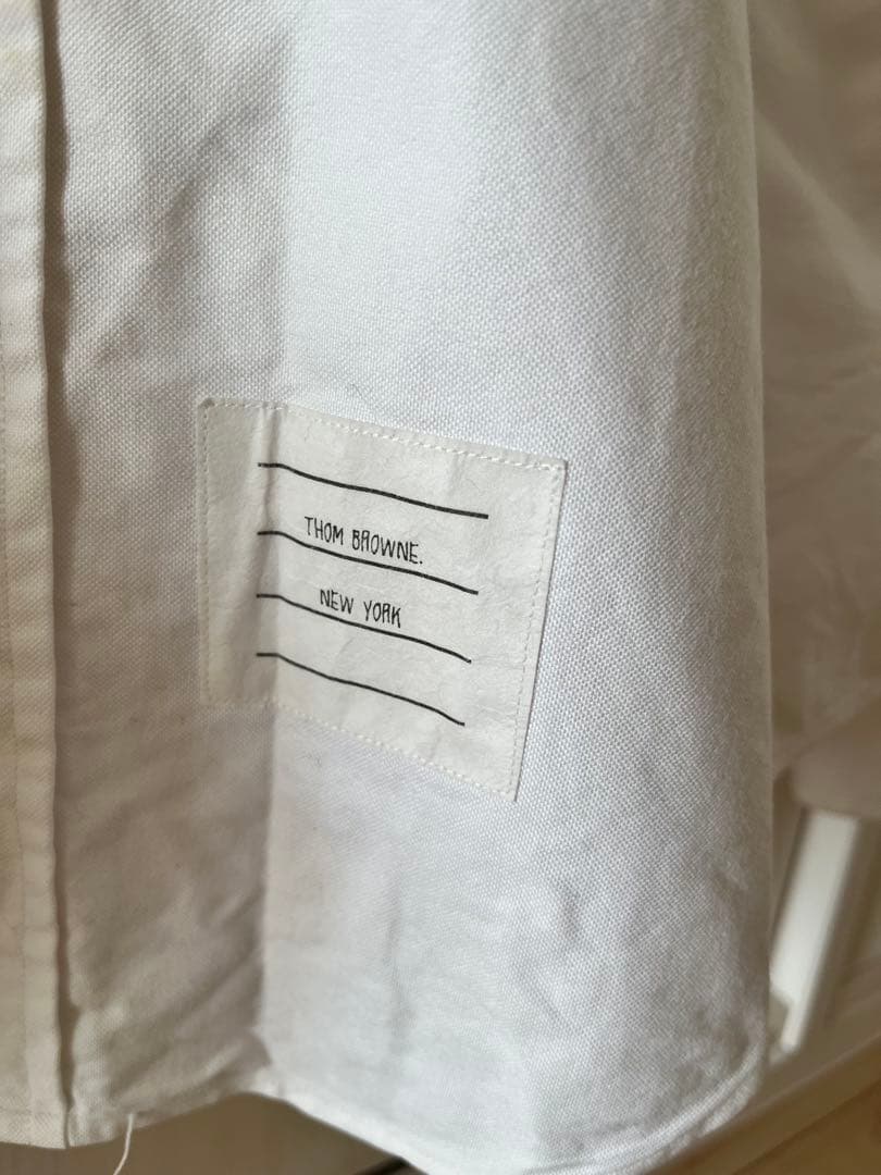 Thom Browne ホワイト ボタンダウンシャツ