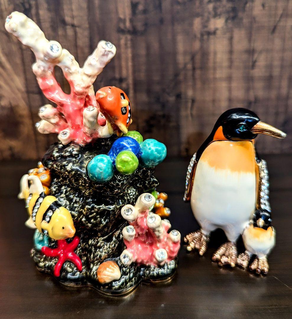東京銀座PICALS ピィアース ペンギンとサンゴ礁のジュエリーボックス