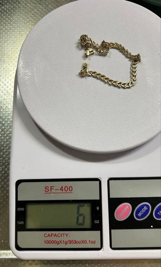 k18 YG デザインブレスレット　ビンテージ　21㎝　ユニセックス