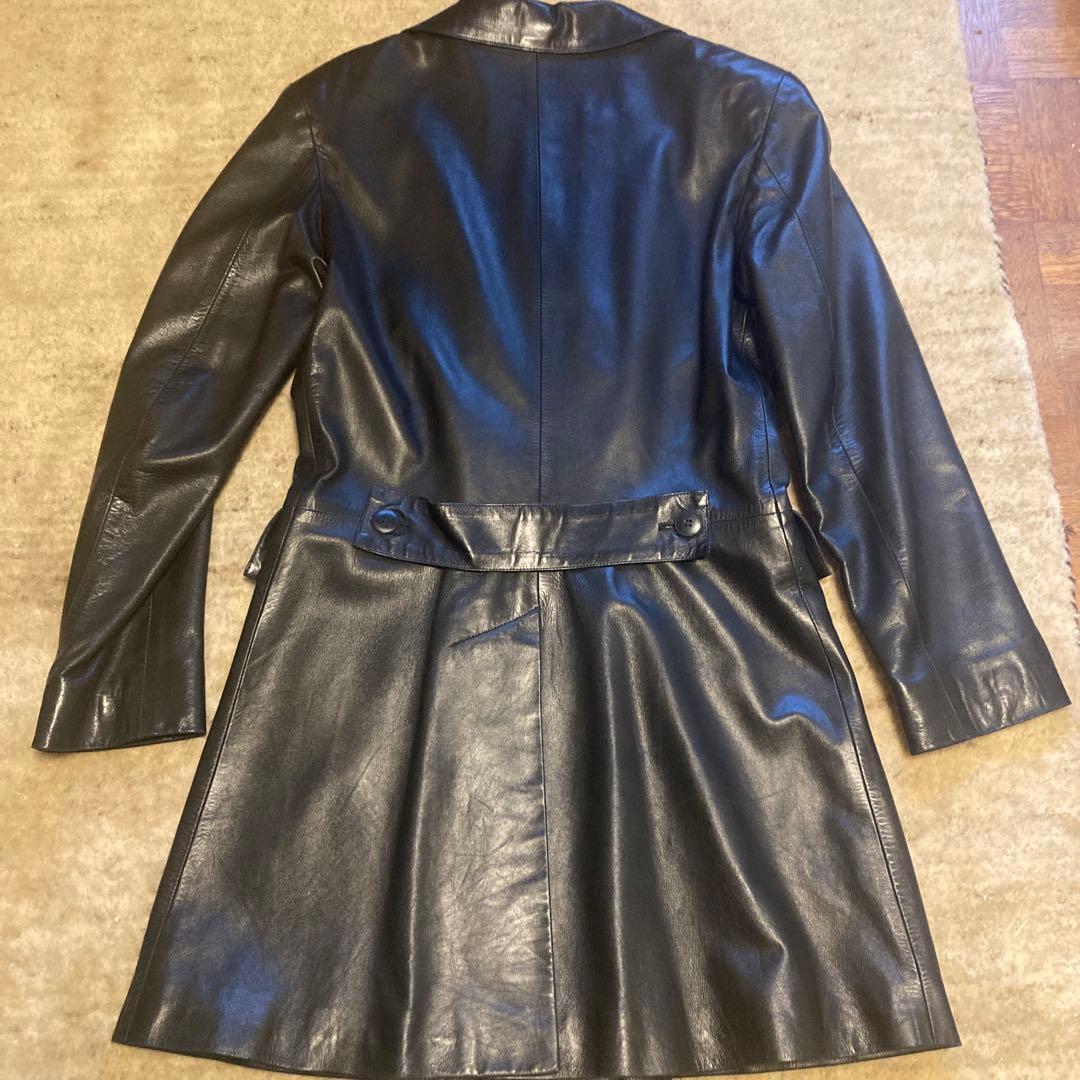 Agnes b レザーダブルブレストジャケット made in france
