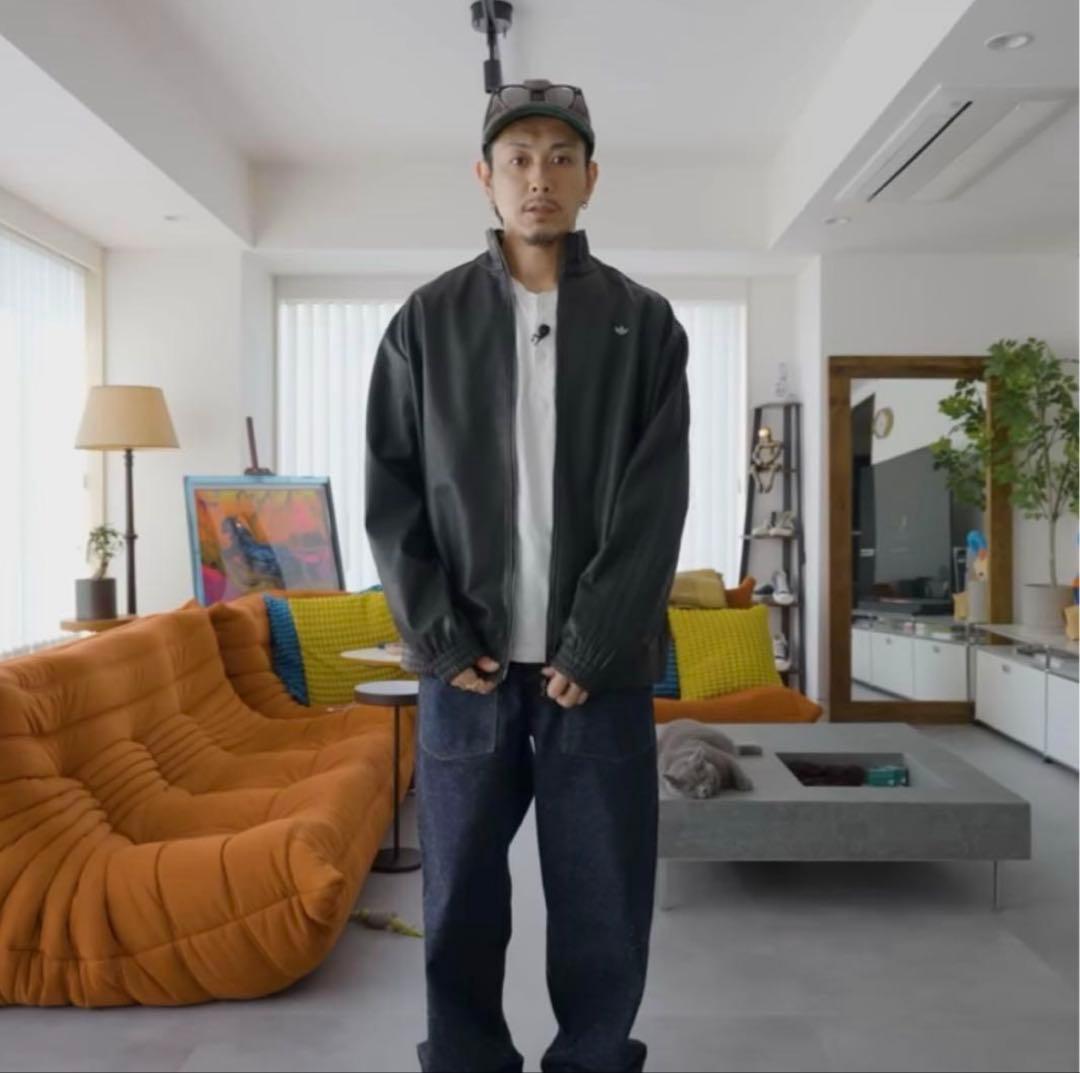 マル様　ファイヤーバード オーバーサイズ レザートラックトップ アディダス2XL