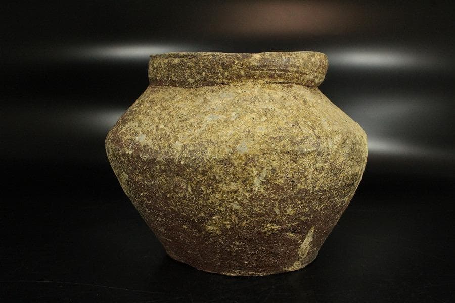 古備前 壷 時代物 窯印 自然釉 φ19.5cm(K-YC392)