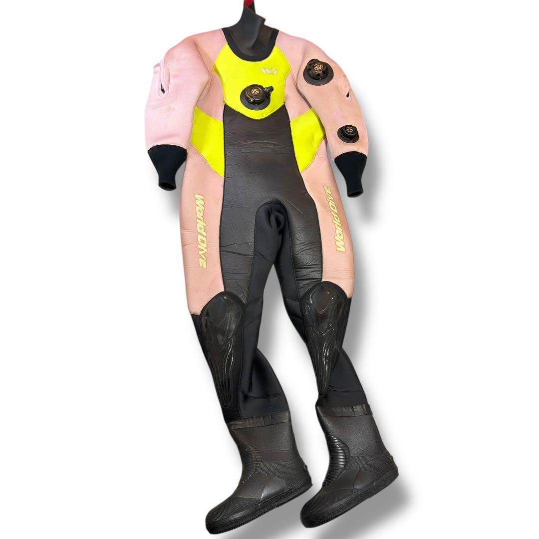 ワールドダイブ ダイビングスーツ ピンク 黒 ドライスーツ レディース