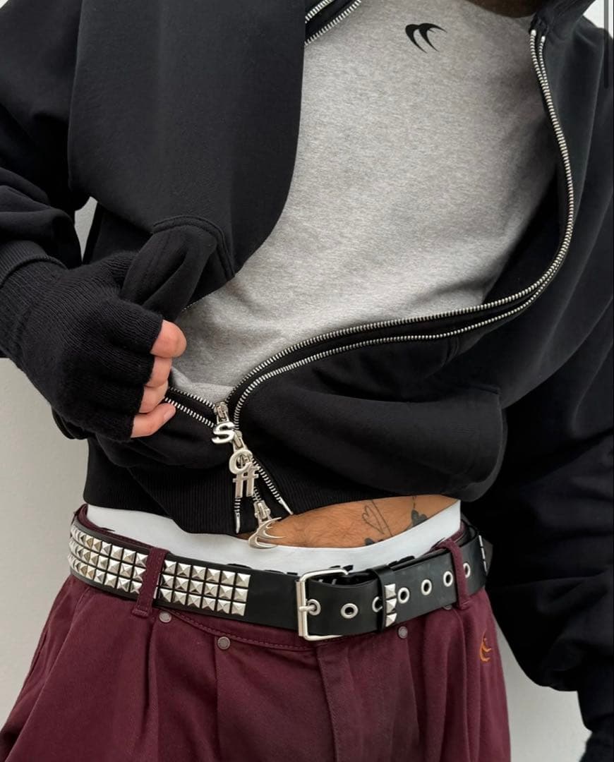 scuffeパーカー STEEL BLACK ZIPPER