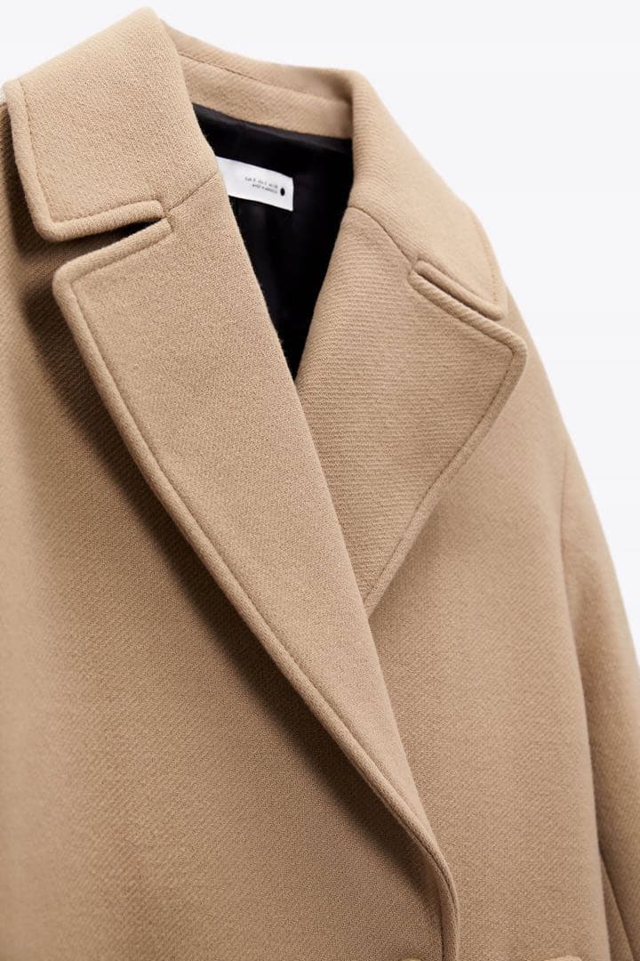 新品 ZARA オーバーサイズウールブレンドコート Sサイズ