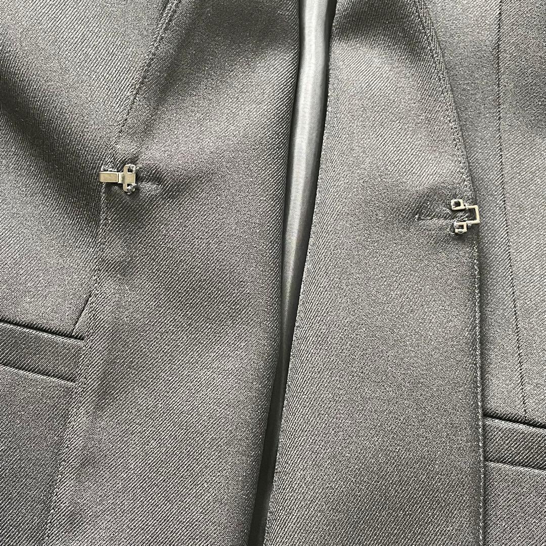 【美品】コムサイズム　パンツスーツ　セットアップ　ノーカラー　セレモニー　黒喪服