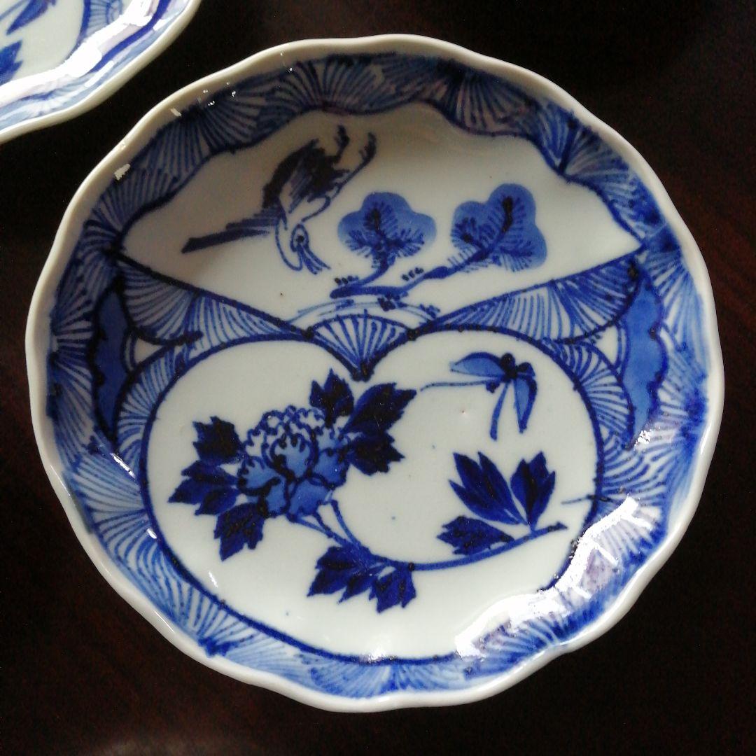 伊万里　染付線描扇紋中皿　13枚　15.7cm　江戸後期～明治初期