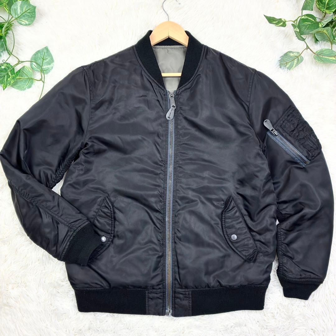 美品　アヴィレックス　リバーシブル　MA-1フライトジャケット　XL　黒　カーキ