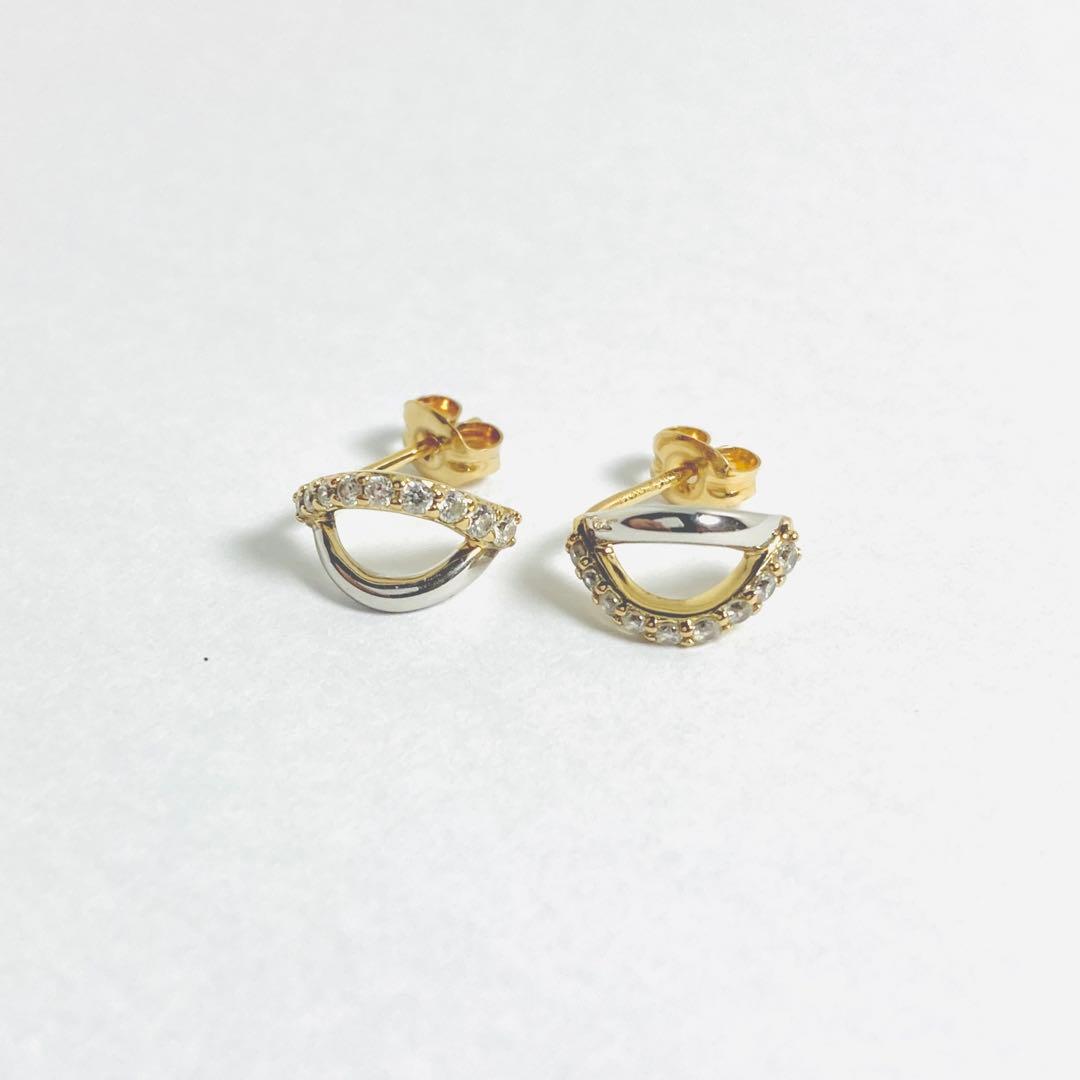 Jouete ピアス ジルコニア コンビカラー