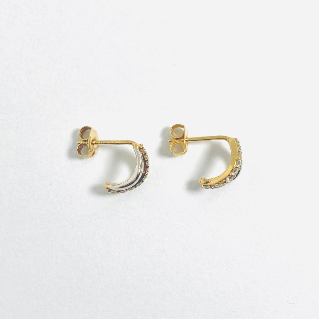 Jouete ピアス ジルコニア コンビカラー