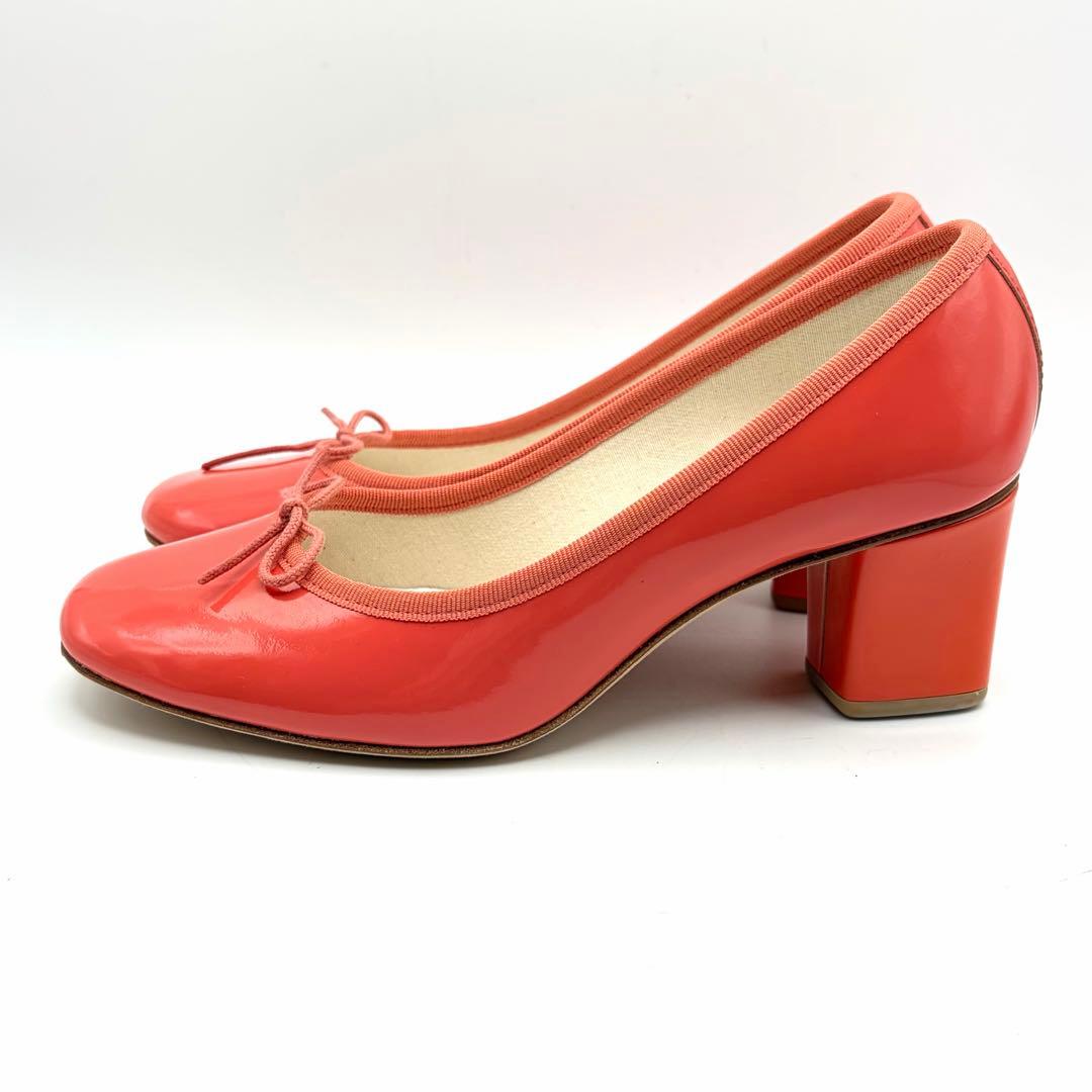 未使用級✨repetto パンプス パナム コーラルピンク エナメル 24㎝