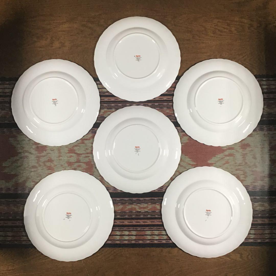 『冬うー特価』　Spode 『Fleur de Lys Red』　大皿　6枚