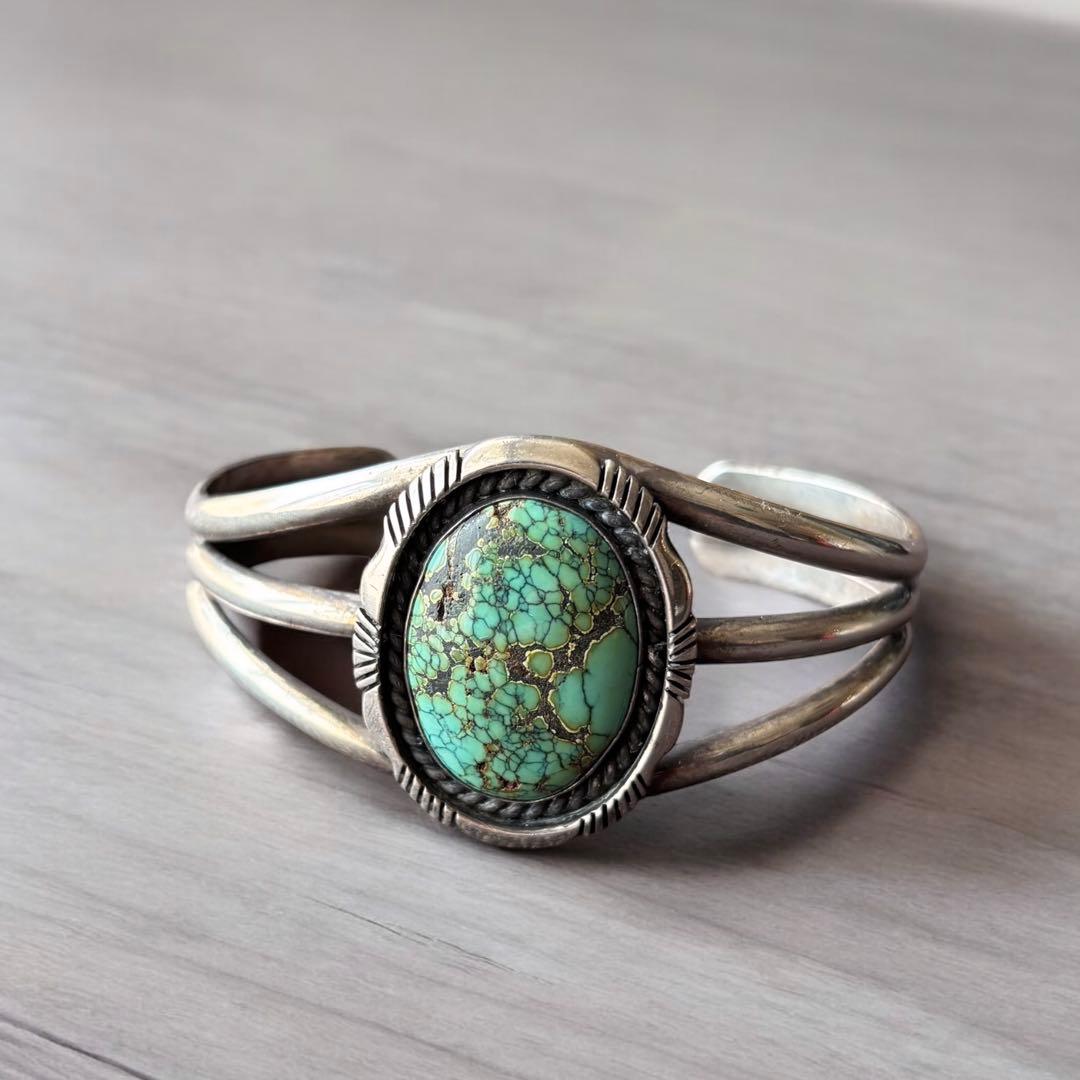 NAVAJO STERLING SILVER ターコイズバングル