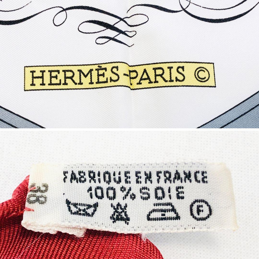 HERMES エルメス カレ90 スプリングス レッド系 スカーフ タグあり