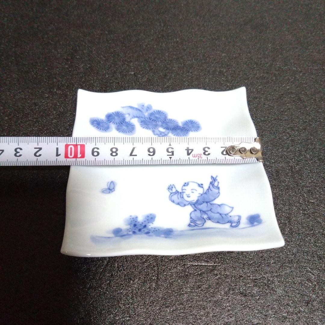 新品 三川内焼 啓祥窯 唐子 銘々皿5枚　お祝い