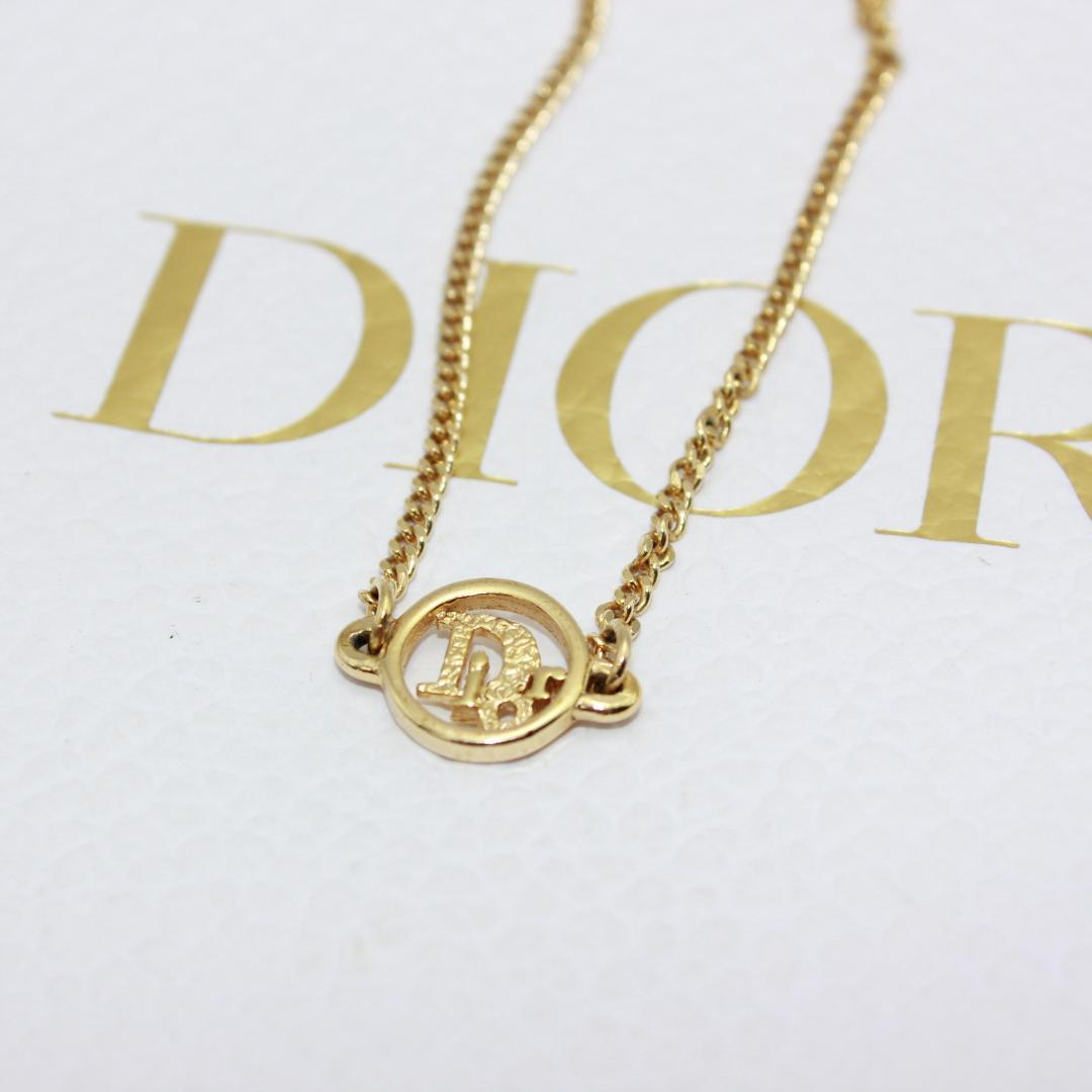 美品 Dior クリスチャンディオール ロゴ ゴールド ブレスレット