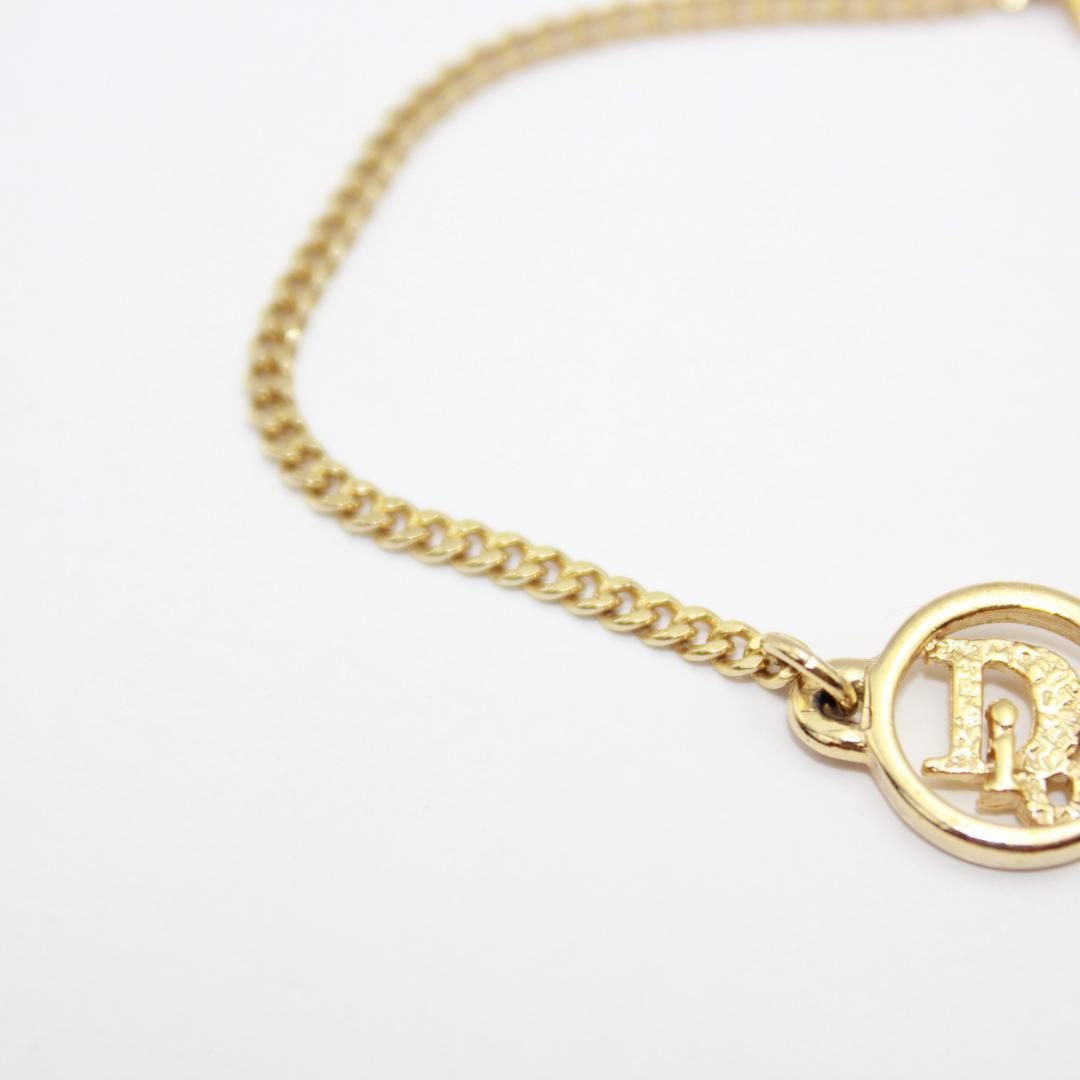 美品 Dior クリスチャンディオール ロゴ ゴールド ブレスレット