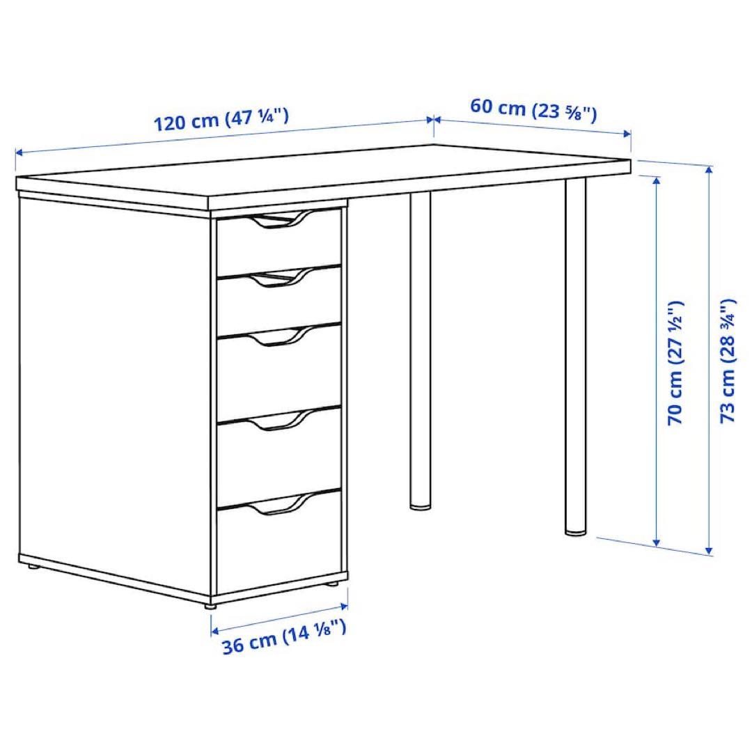 【最終値下げ】廃盤カラー IKEA デスク　ラグカプテン　120×60