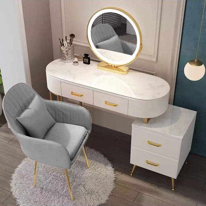 ドレッサー 北欧風 ガラス天板　100cm