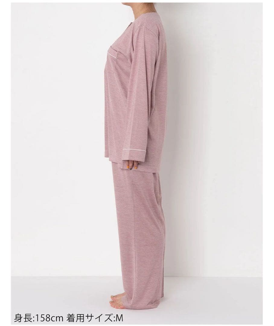 新品　ワコール　睡眠科学　シルク100%Mサイズ ピンク パジャマ 長袖
