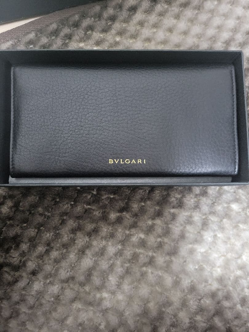 未使用BVLGARI ブラックレザー長財布