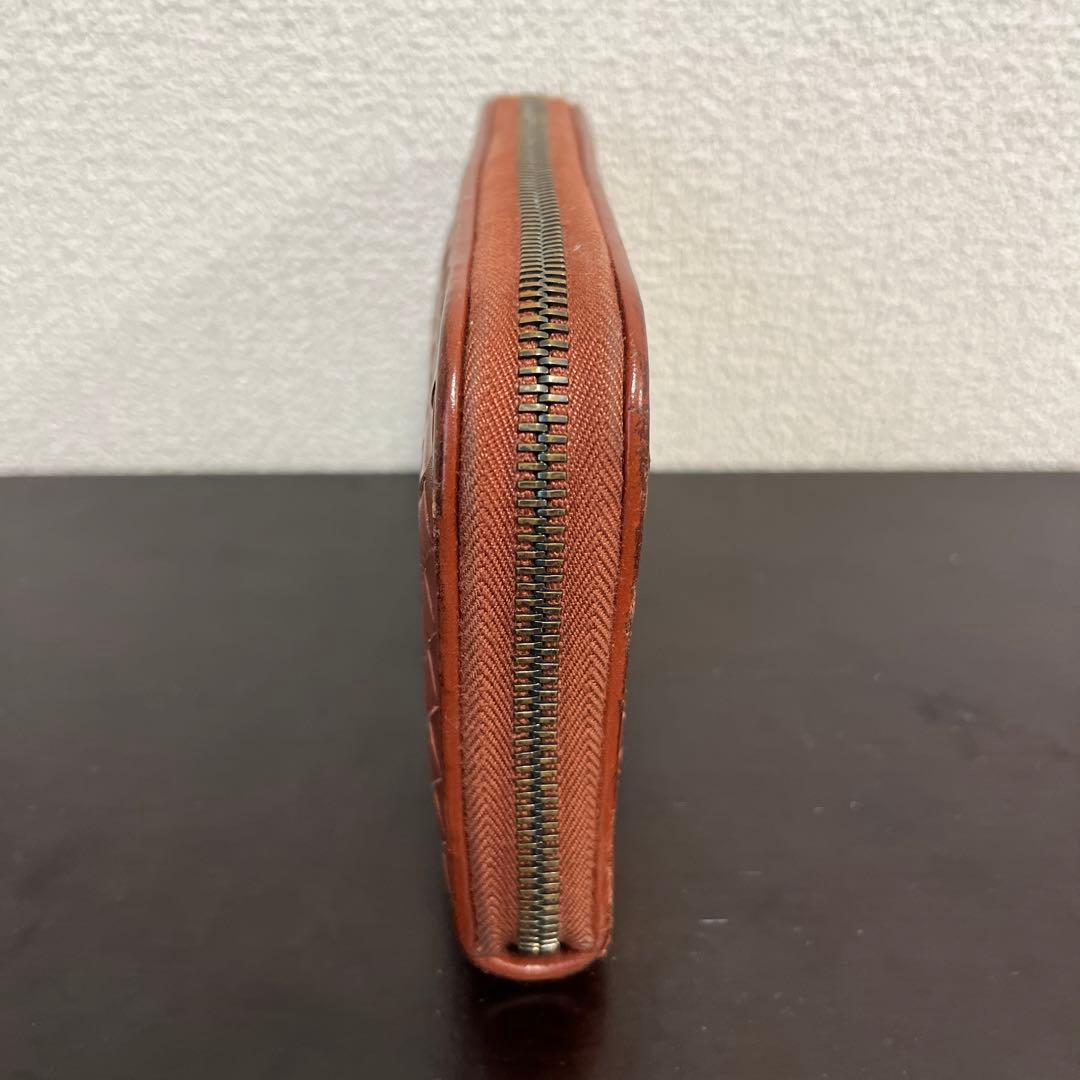 ボッテガヴェネタ　ラウンドジップ　長財布　ブラウン