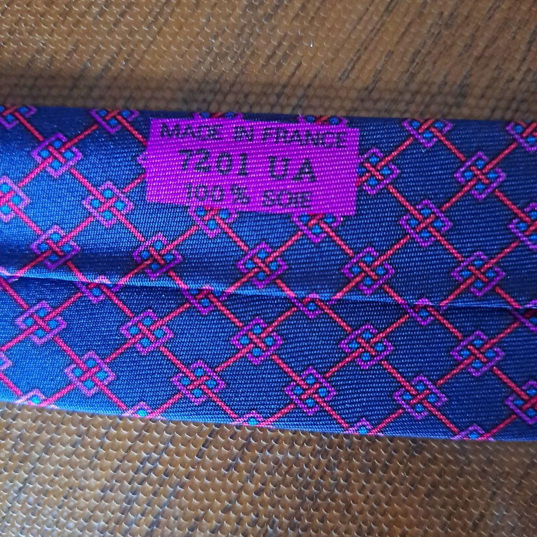 HERMES シルク ネクタイ ネイビー 7201 UA